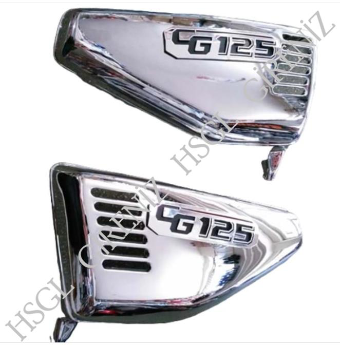 Hsgl  Motosiklet Cg Yan Kapak Takimi  Nikel Renk Parlak Gri Metali