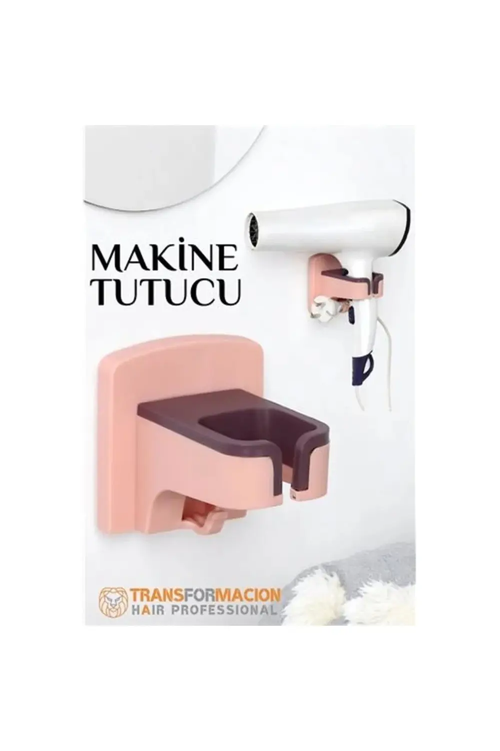 HSNET Saç Kurutma Makinesi Tutucu Pratik Yapışma PEMBE HSNET Saç Kurutma Makinesi Tutucu Pratik Yapışma PEMBE