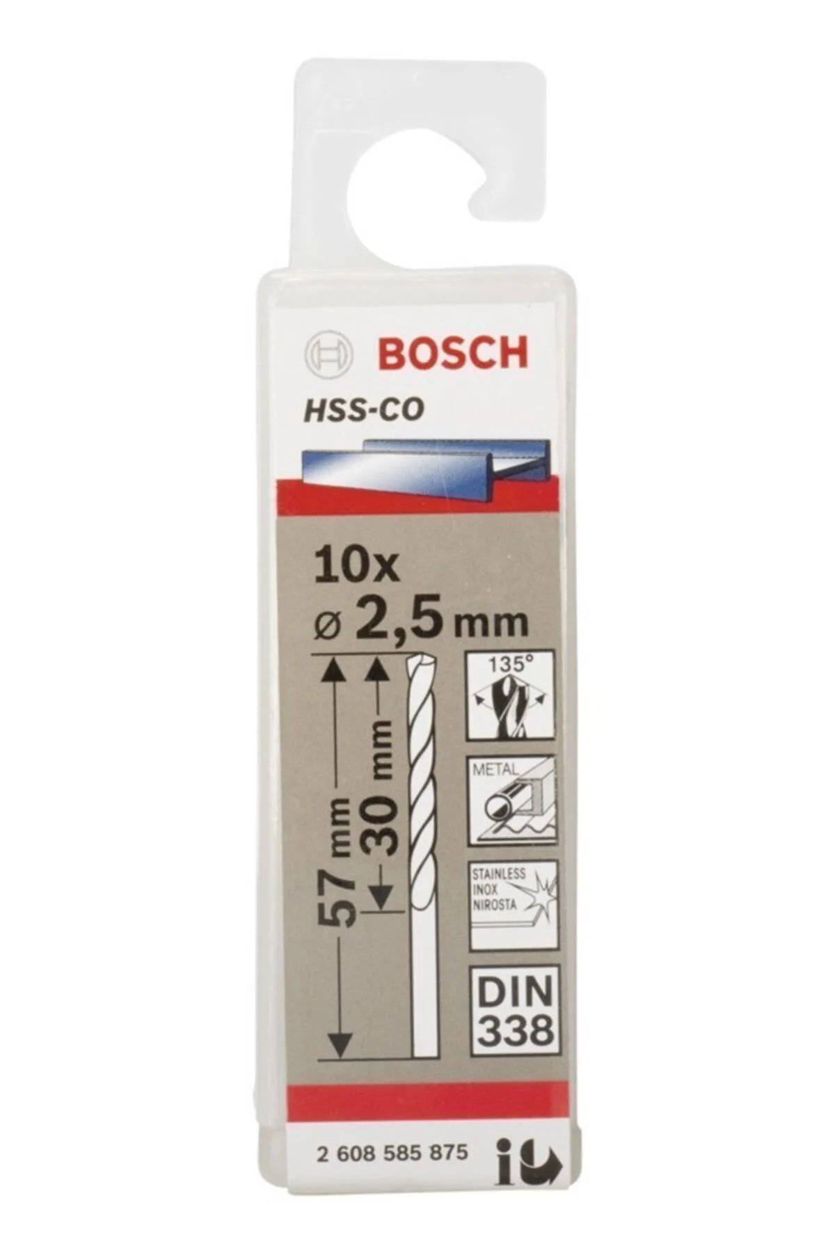 - Hss-co Metal Matkap Ucu 2,5*57 Mm 10'lu Paket