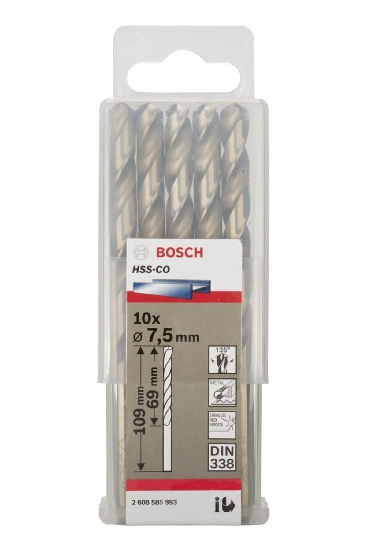 - Hss-co Metal Matkap Ucu 7,5*109 Mm 10'lu Paket
