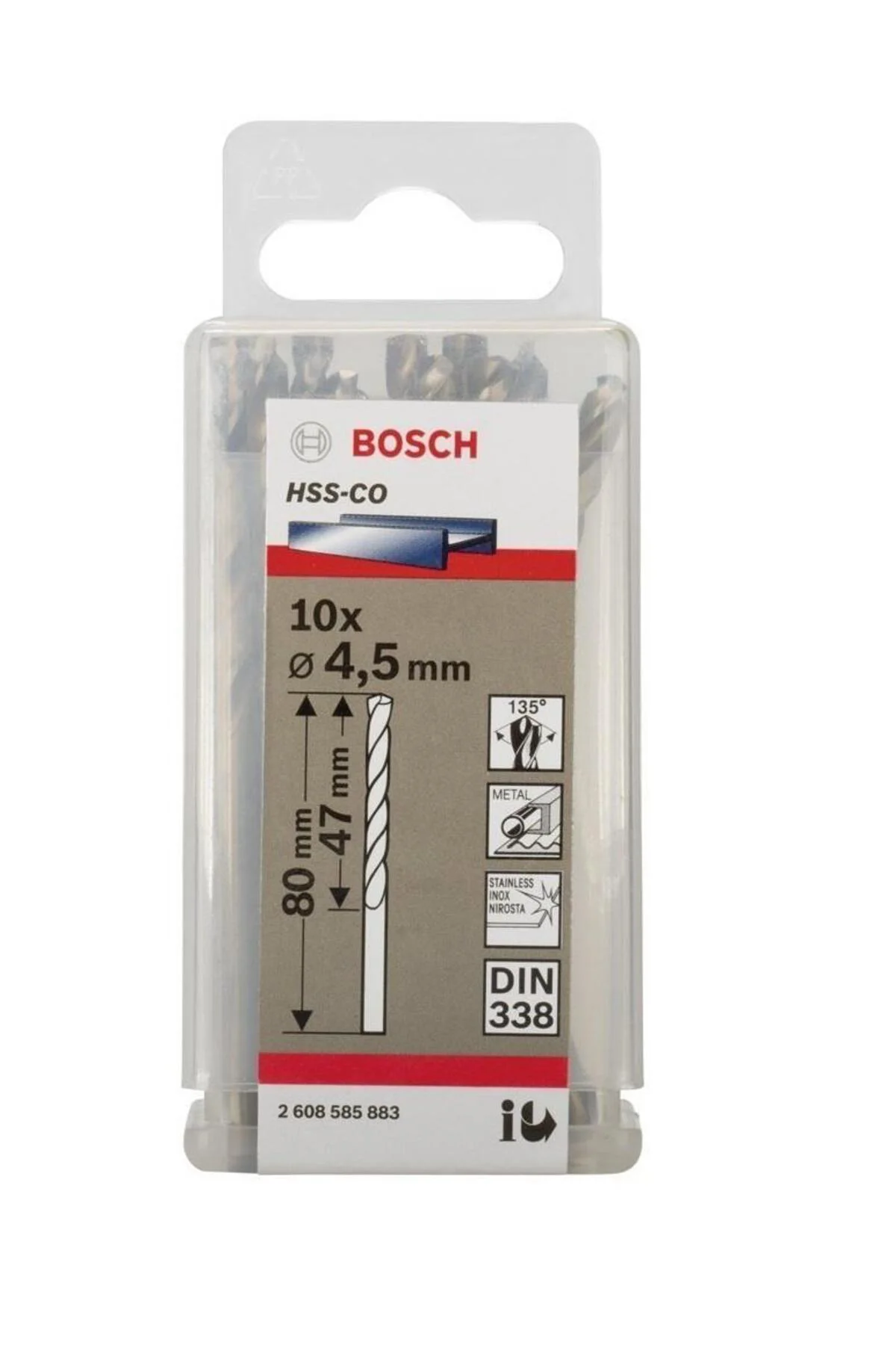 - Hss-co Metal Matkap Ucu 4,5*80 Mm 10'lu Paket
