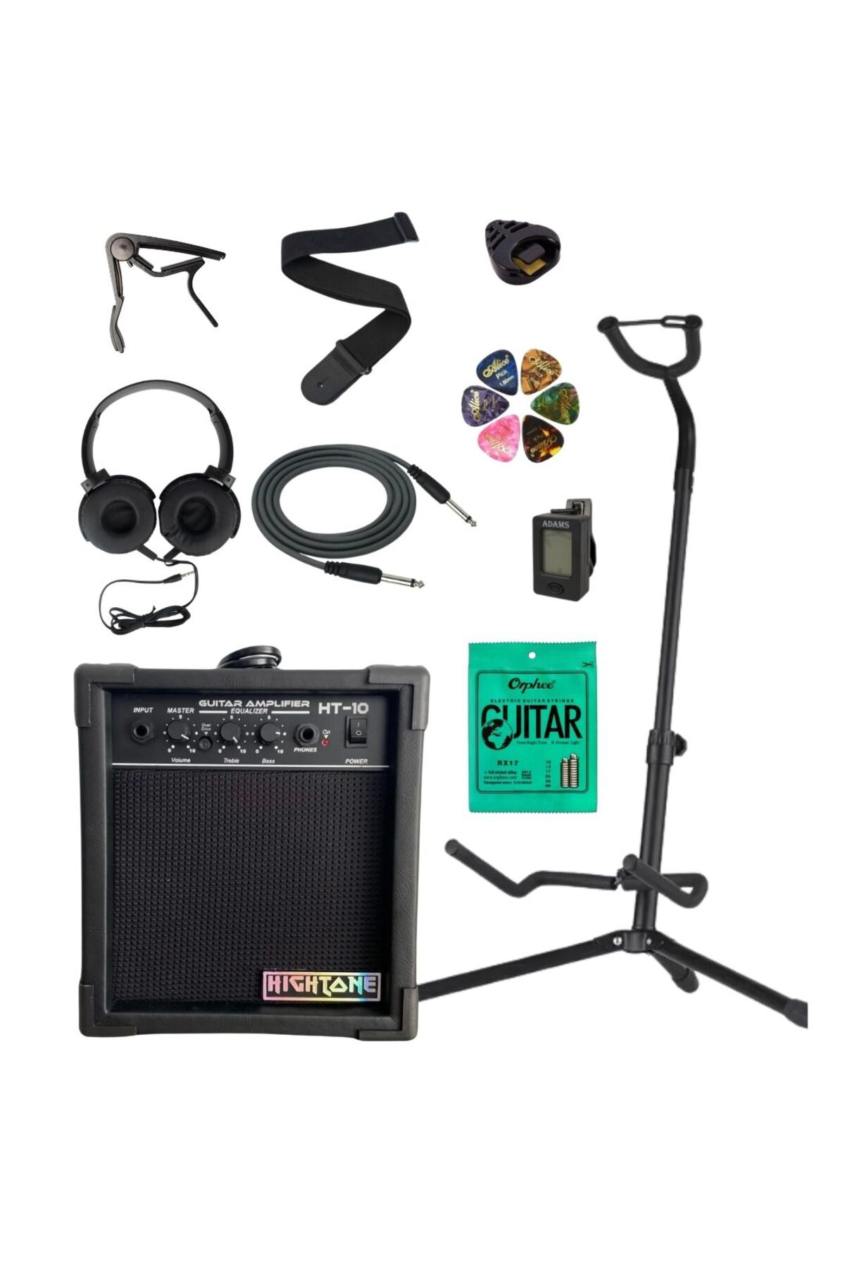 Lilya Hss Elektro Gitar Amfi Kulaklik Full Set Lilya Hss Elektro Gitar Amfi Kulaklik Full Set