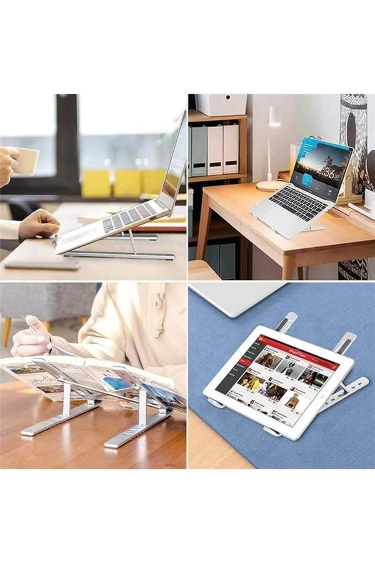 HT-119 Katlanır Laptop ve Tablet Standı, Siyah