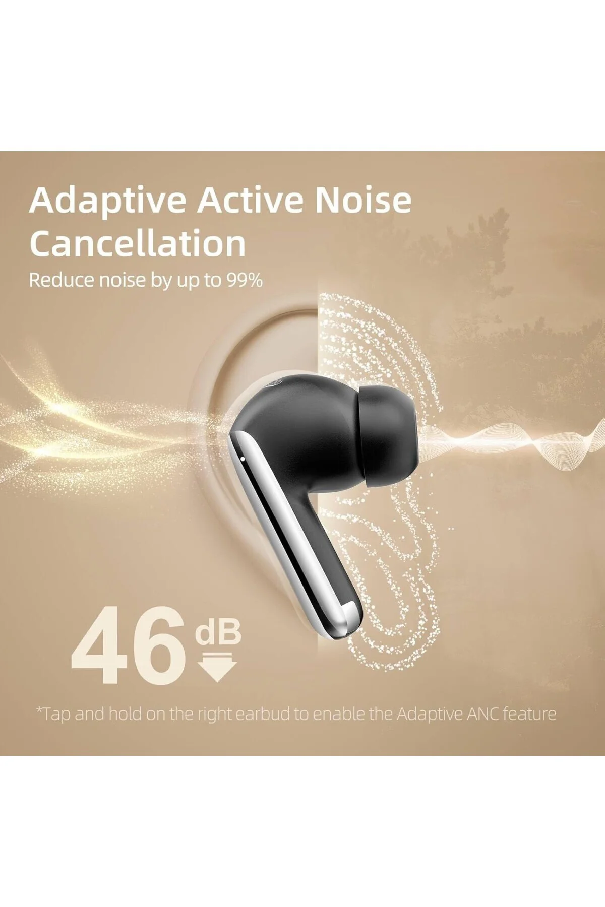 HT08 MeloBuds Pro Hi-Res LDAC Adaptif ANC 6 mikrofon Bluetooth 5.3 Kablosuz Kulaklık Siya