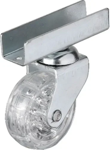 Hts 327 - 50x20 Mm Şeffaf Makaralı Uzun U Tablalı Teker 4 Adet