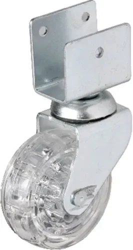 Hts 328 - 50x20 Mm Şeffaf Makaralı Kısa U Tablalı Teker 4 Adet