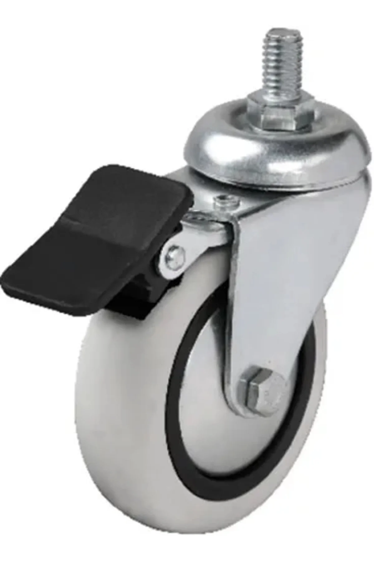 Hts 354 - 75x25 mm PVC Makaralı Vidalı Frenli Teker 4 Adet