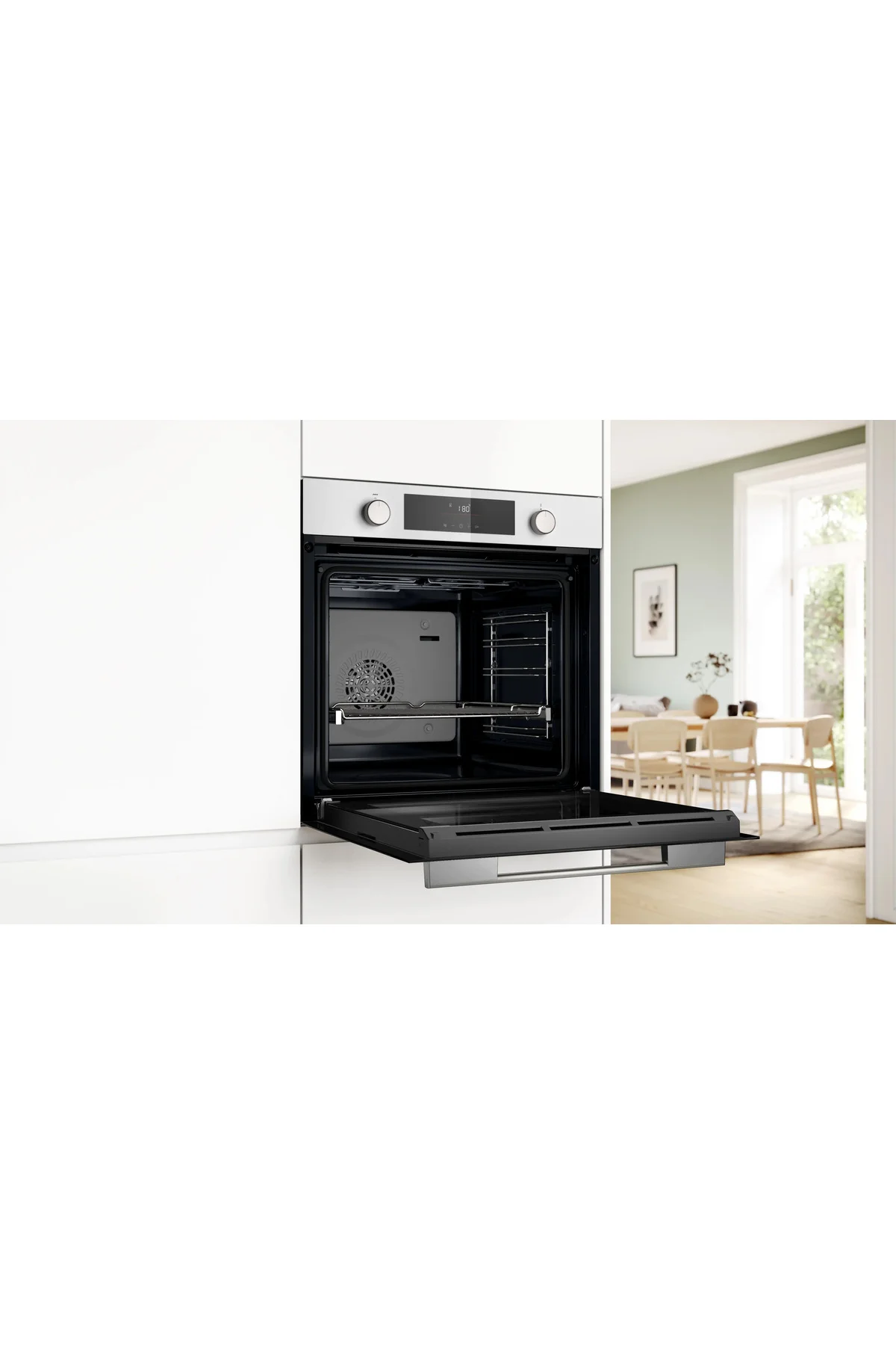 HUA736EV0T 76 Lt Buhar Destekli Beyaz Ankastre Fırın