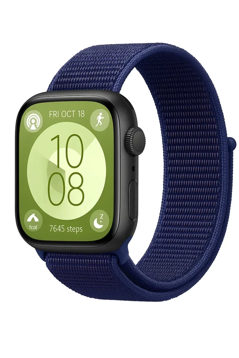 Huawei Fit 4 Hasırlı Cırtcırtlı Kordon - Lacivert-Mürdüm