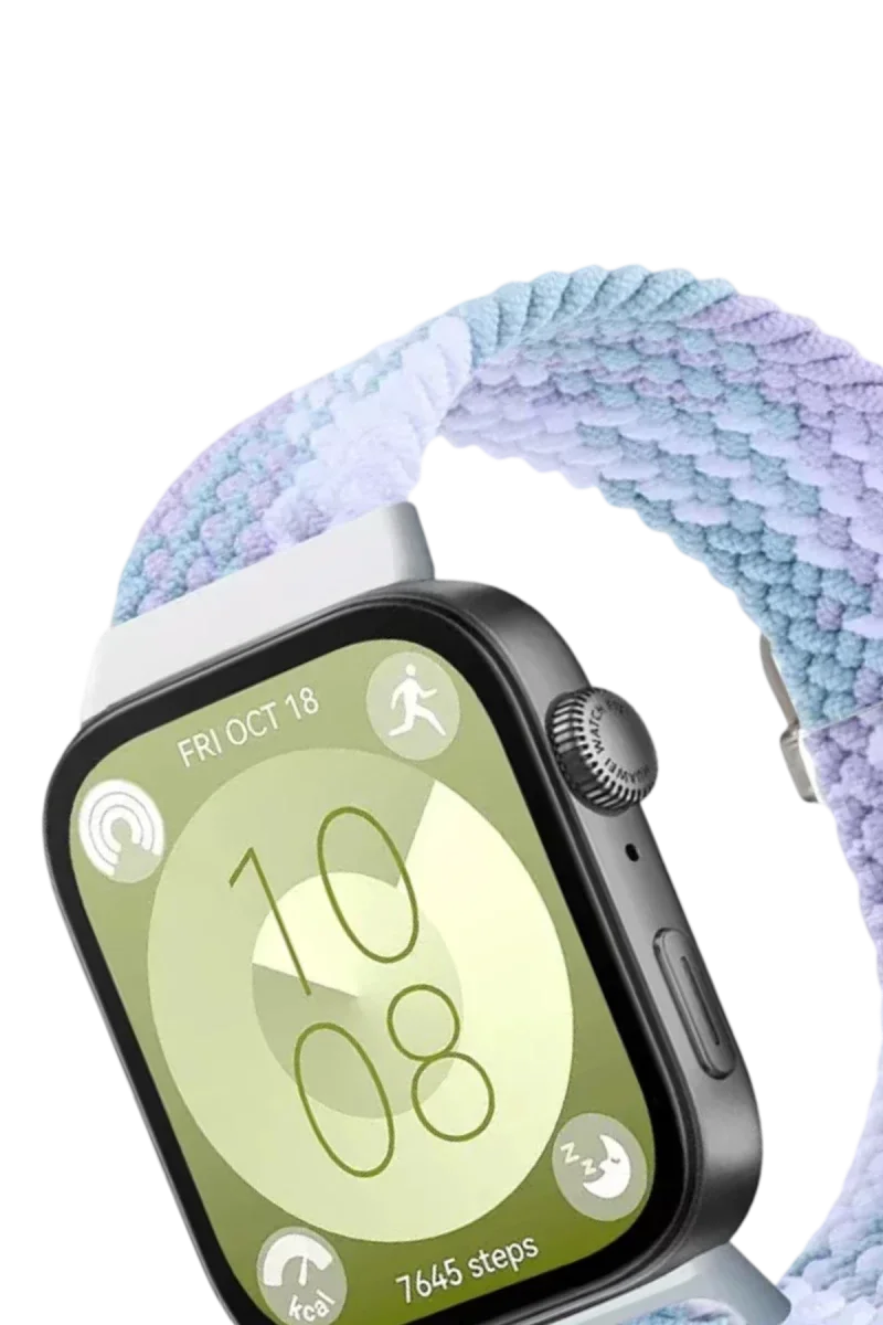 Huawei Fit 4 Star Kordon - Lila-Beyaz Huawei Fit 4 Star Kordon - Lila-Beyaz