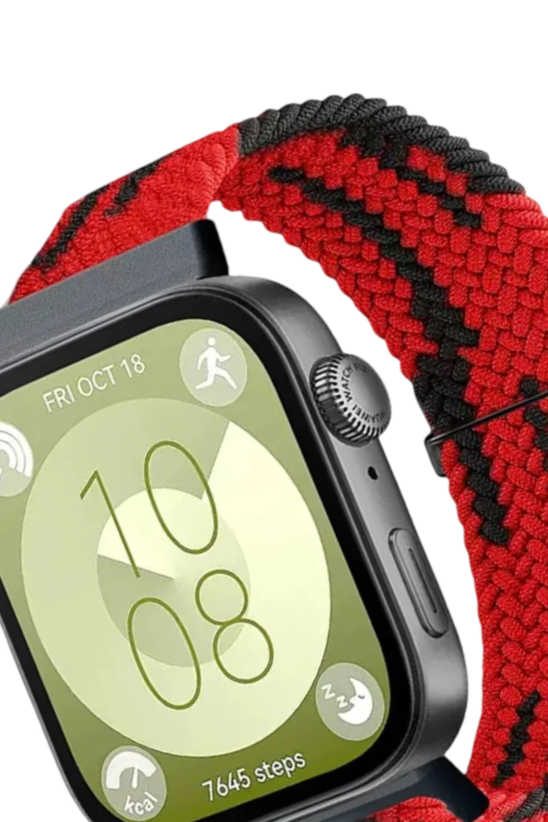 Huawei Fit 4 Star Kordon - Kırmızı-Siyah Huawei Fit 4 Star Kordon - Kırmızı-Siyah
