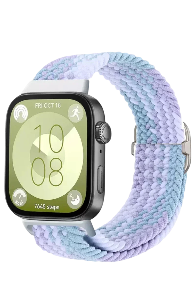 Huawei Fit 4 Star Kordon - Lila-Beyaz Huawei Fit 4 Star Kordon - Lila-Beyaz