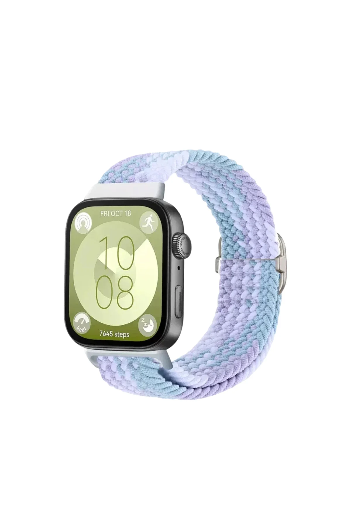 Huawei Fit 4 Star Kordon - Lila-Beyaz Huawei Fit 4 Star Kordon - Lila-Beyaz