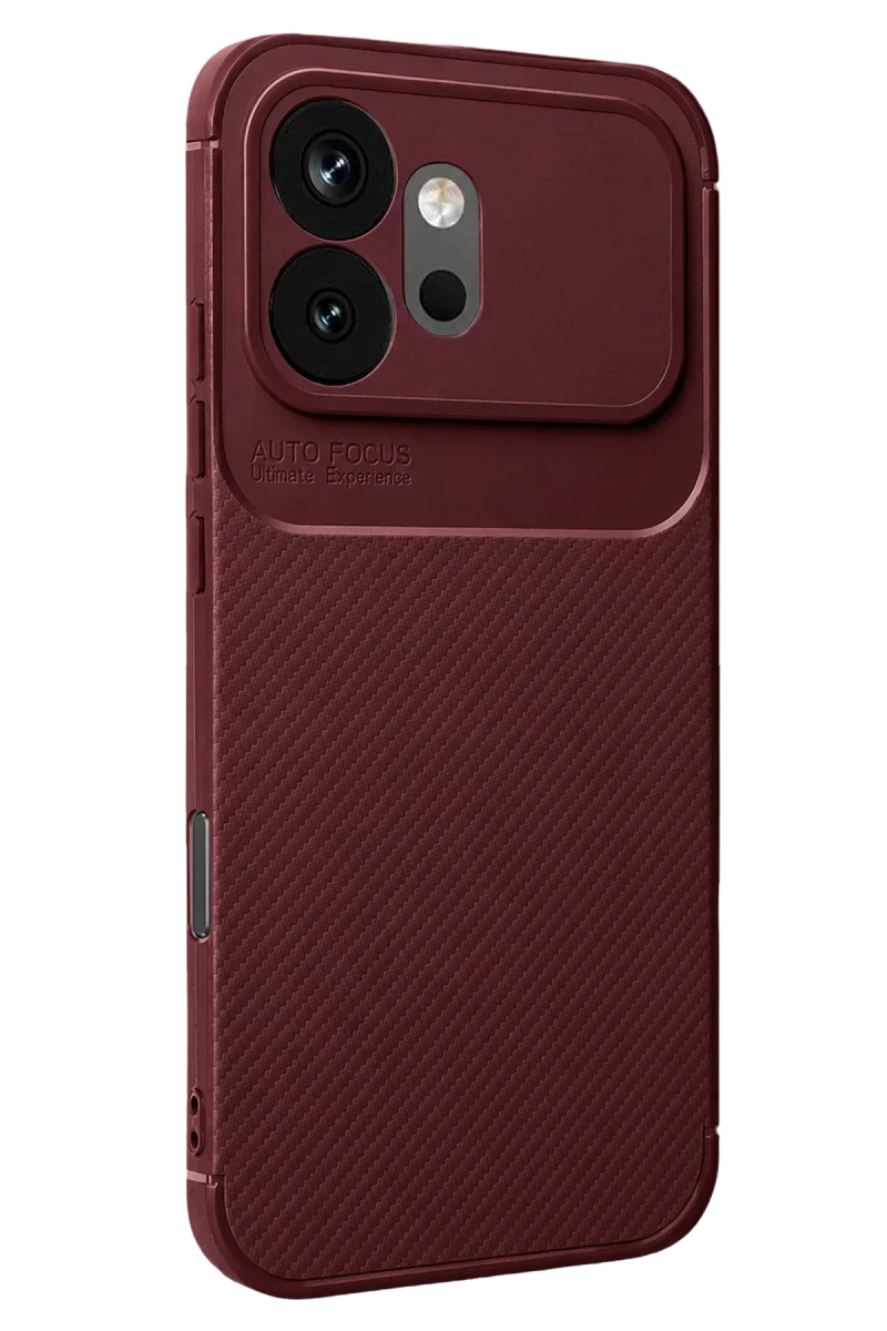 Huawei Honor 600 Auto Focus Karbon Kapak - Bordo Huawei Honor 600 Auto Focus Karbon Kapak - Bordo