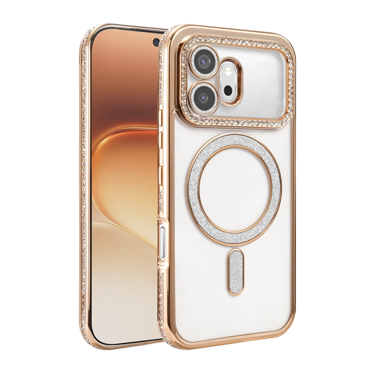 Huawei Honor 600 Joke Simli Magneticsafe Kılıf - Gold Huawei Honor 600 Joke Simli Magneticsafe Kılıf - Gold