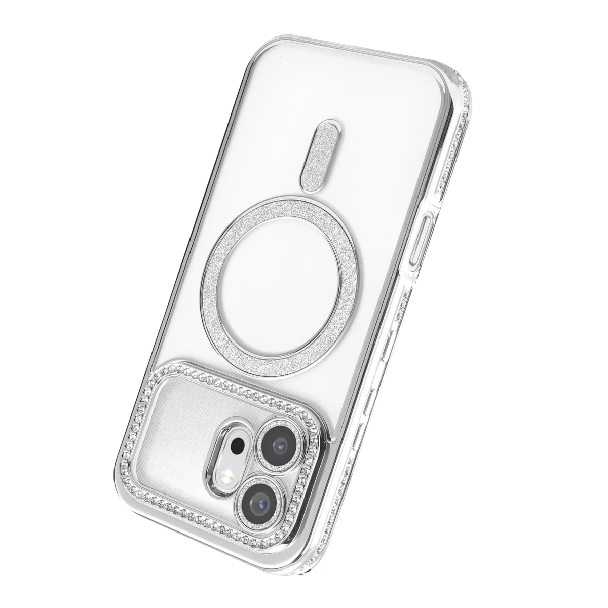 Huawei Honor 600 Joke Simli Magneticsafe Kılıf - Gümüş