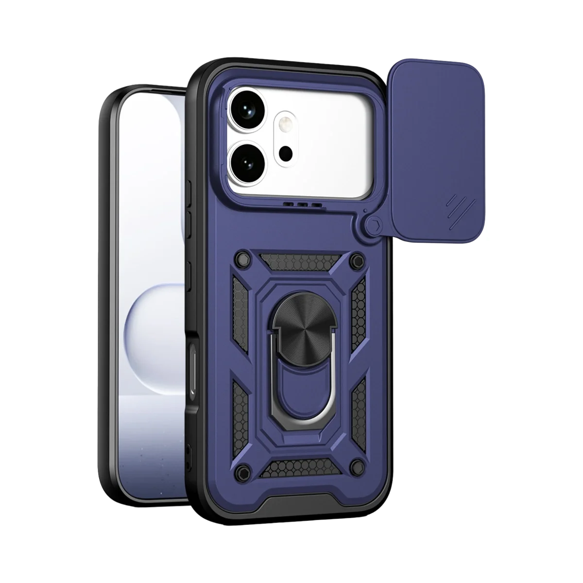 Huawei Honor 600 Pars Lens Yüzüklü Silikon - Lacivert