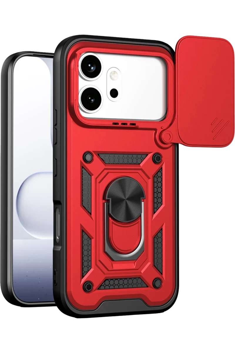 Huawei Honor 600 Pars Lens Yüzüklü Silikon - Kırmızı Huawei Honor 600 Pars Lens Yüzüklü Silikon - Kırmızı