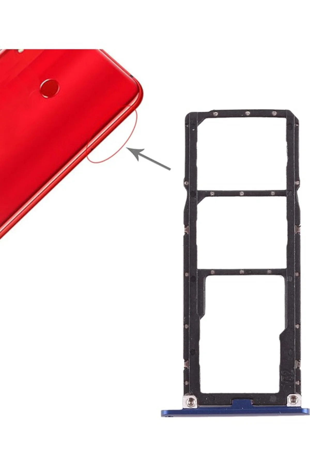 Huawei Honor 8x Max Için Tepsi + Mikro Sd Kart Tepsisi Mavi