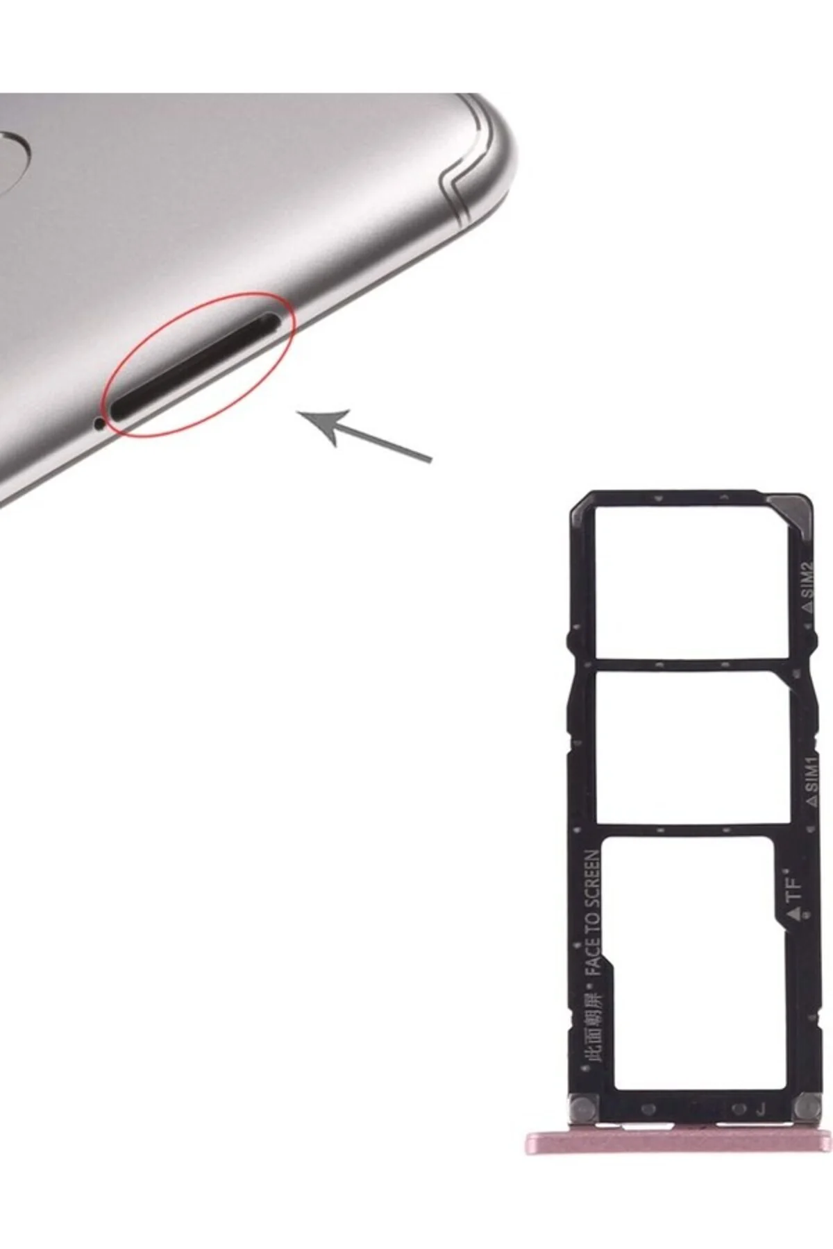 Huawei Honor 8x Uyumlu Sim Tepsisi Aparatı Sim Kart Yuvası Siyah