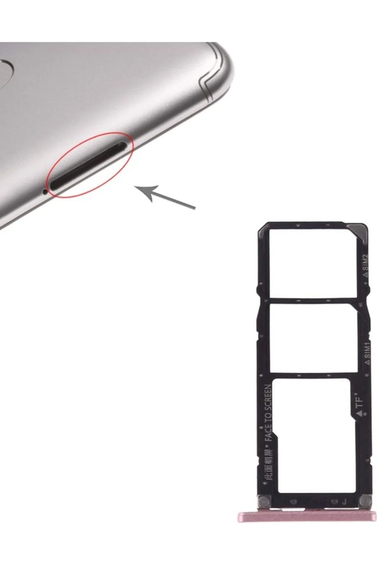 Huawei Honor 8x Uyumlu Sim Tepsisi Aparatı Sim Kart Yuvası gri