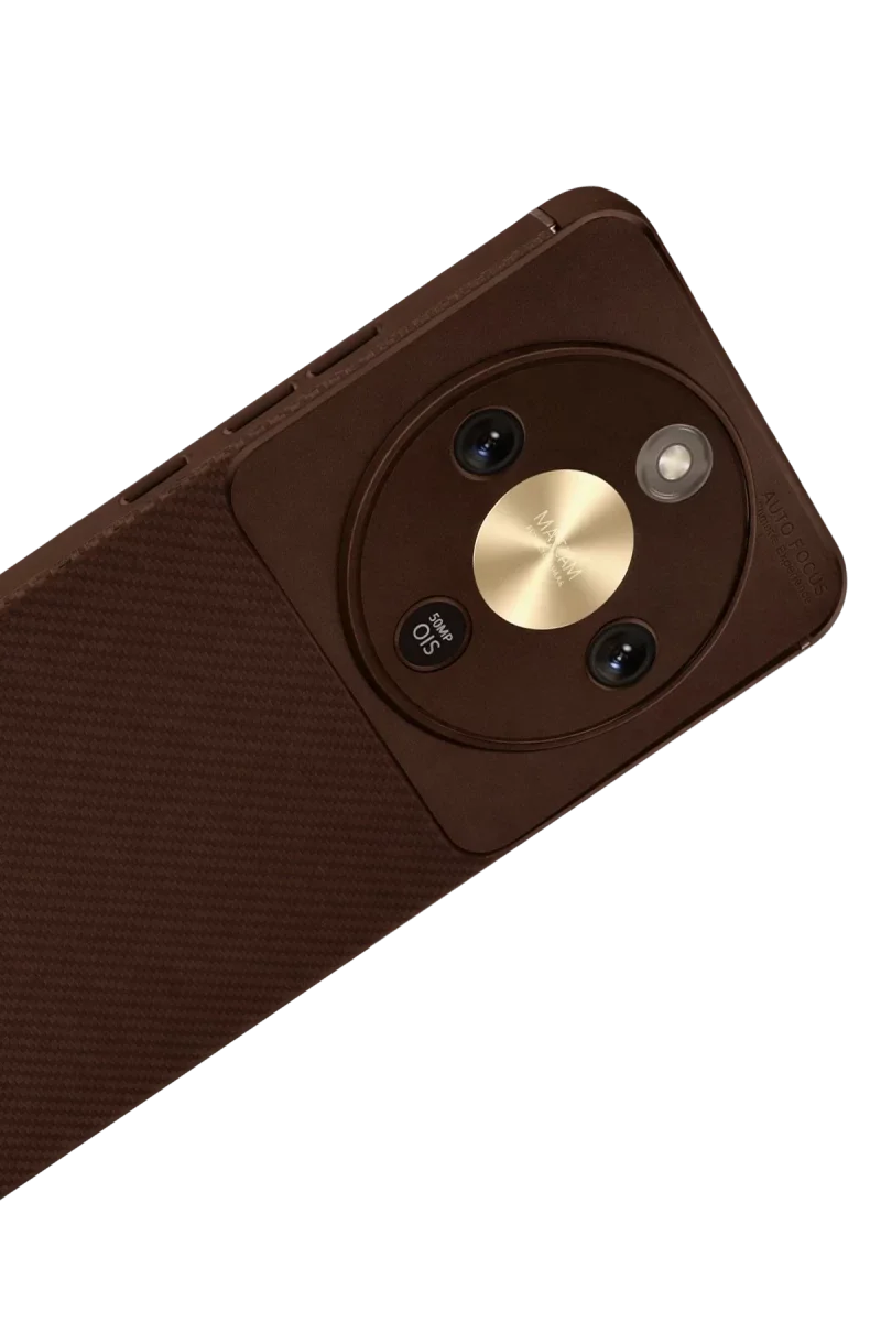 Huawei Honor Magic 8 Lite Auto Focus Karbon Kapak - Kahverengi