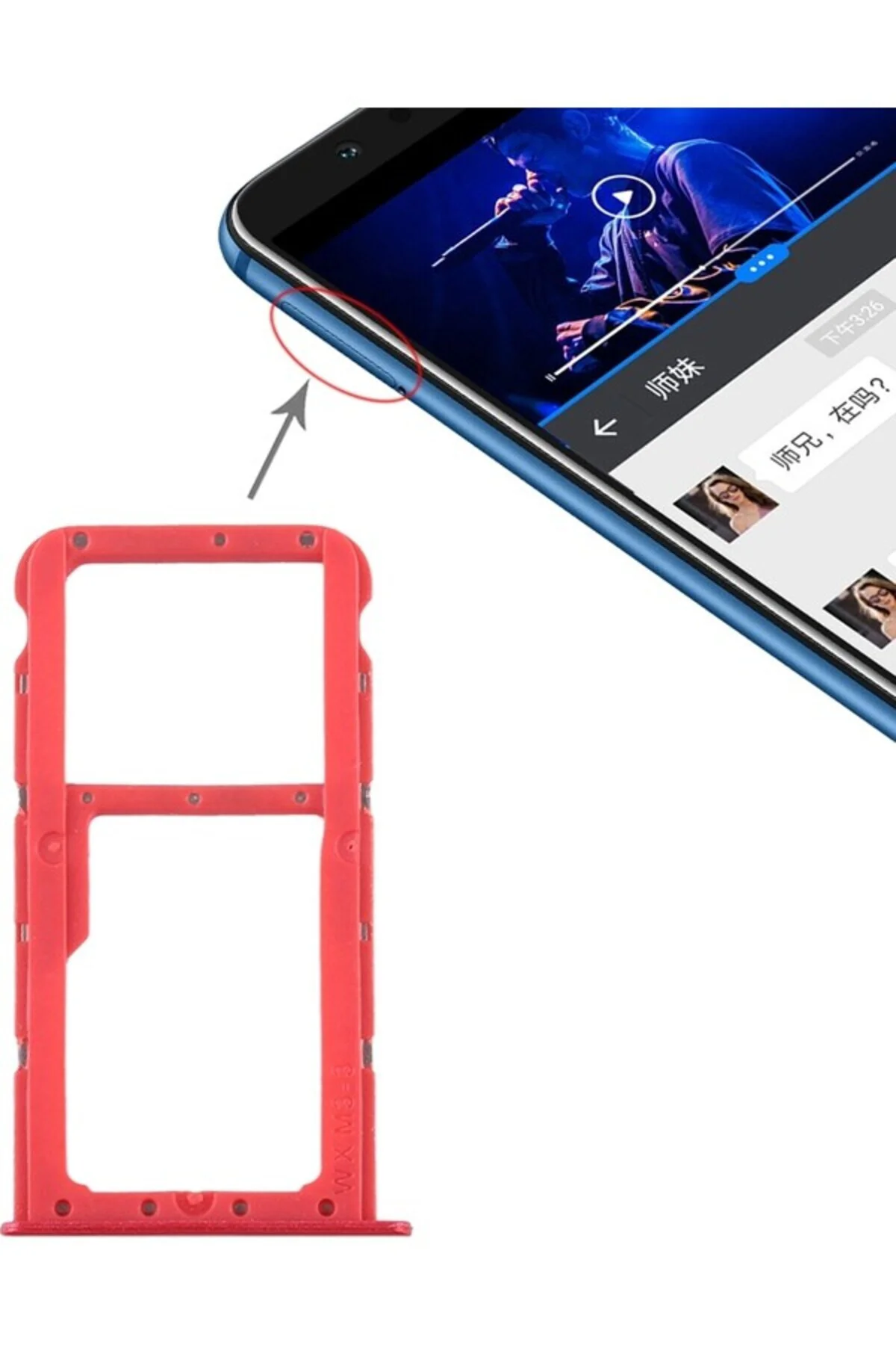 Huawei Honor Play 7x Için Tepsi + Mikro Sd Kart Tepsisi (Yurt Dışından) Mavi