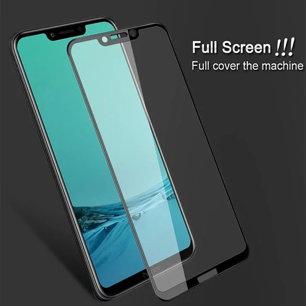 Huawei Honor Play Full Glue Tempered Cam Ekran Koruyucu - 5775 Tam Koruma