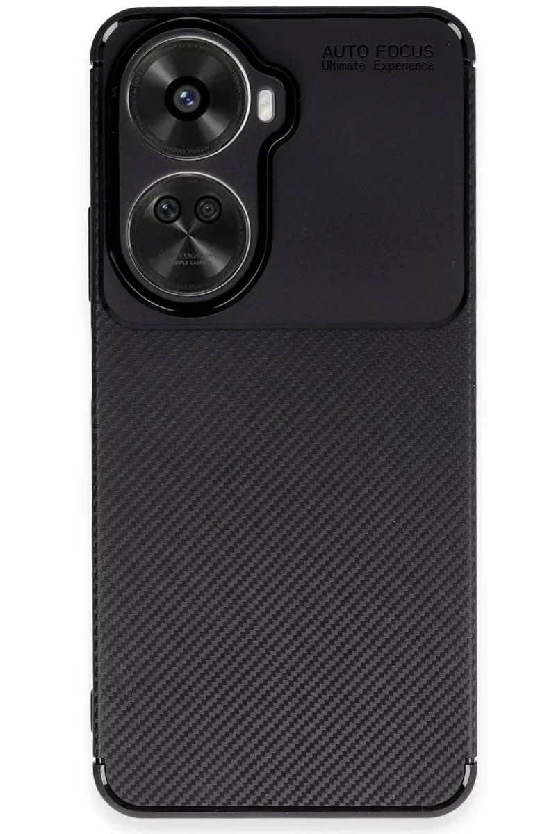 Huawei Nova 12 SE Kılıf Auto Focus Karbon Kapak - Siyah Huawei Nova 12 SE Kılıf Auto Focus Karbon Kapak - Siyah