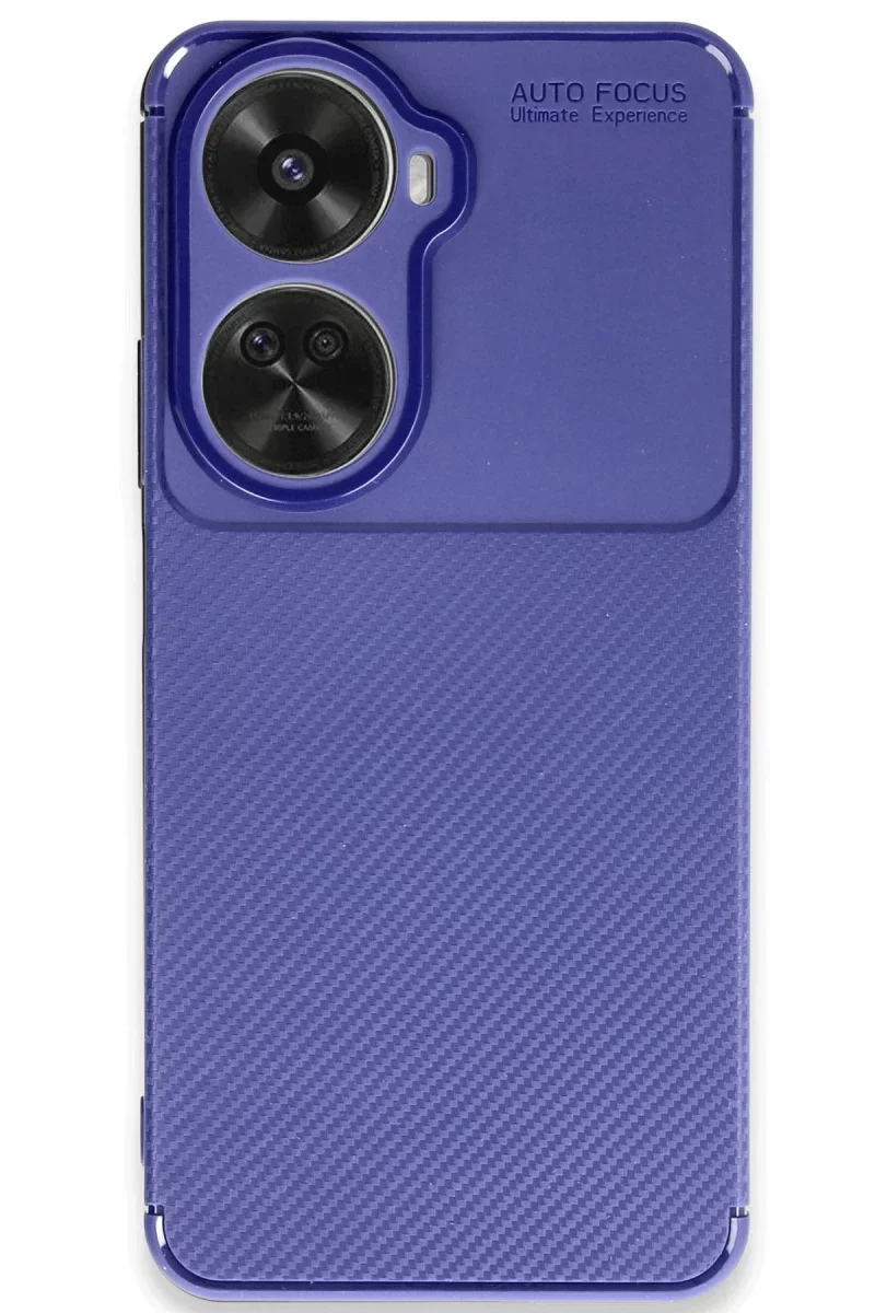 Huawei Nova 12 SE Kılıf Auto Focus Karbon Kapak - Lacivert Huawei Nova 12 SE Kılıf Auto Focus Karbon Kapak - Lacivert