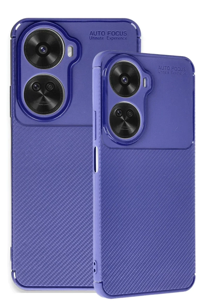 Huawei Nova 12 SE Kılıf Auto Focus Karbon Kapak - Lacivert Huawei Nova 12 SE Kılıf Auto Focus Karbon Kapak - Lacivert