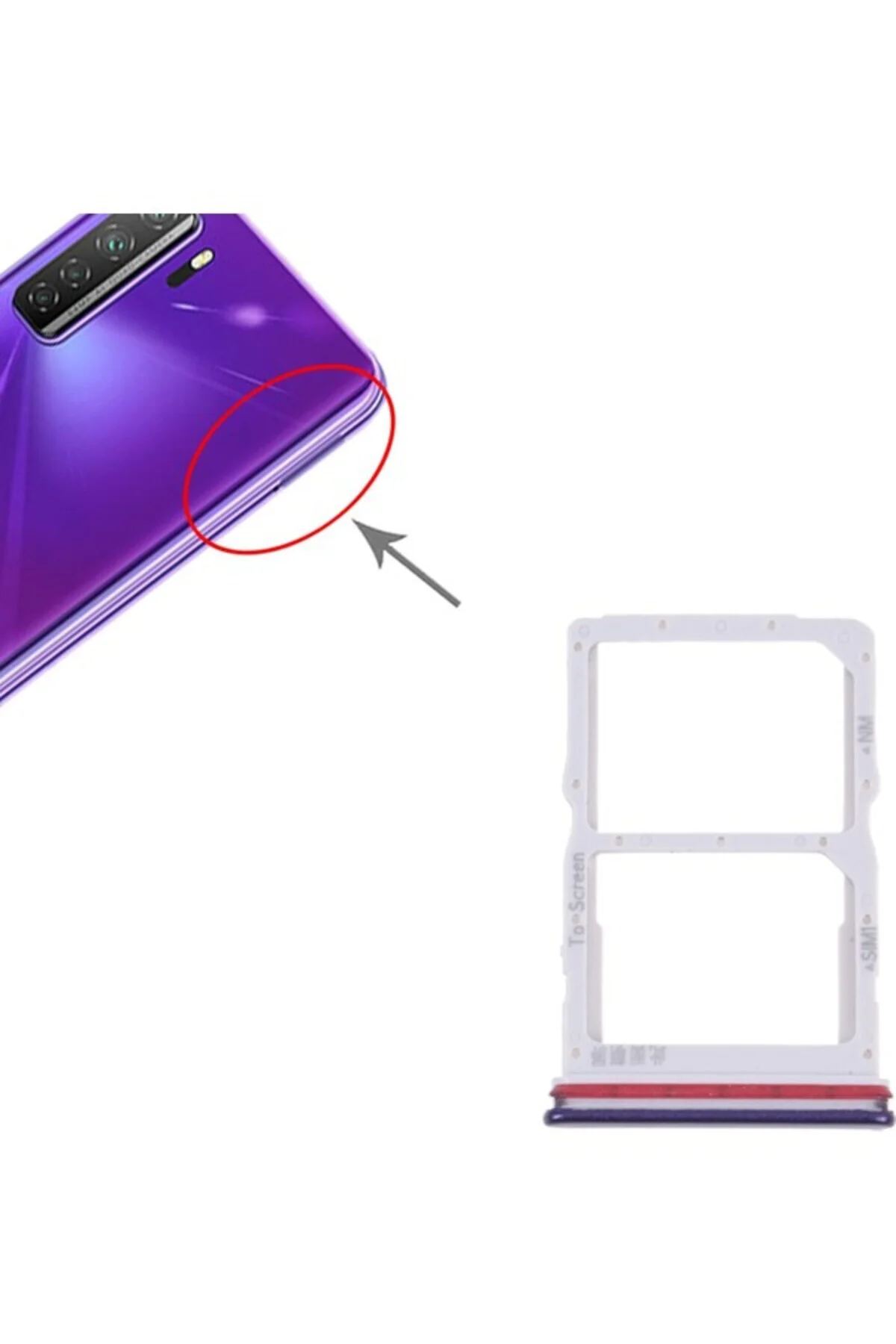 Huawei Nova 7 Se 5g Youth Için Tepsi + Nm Kart Tepsisi Siyah