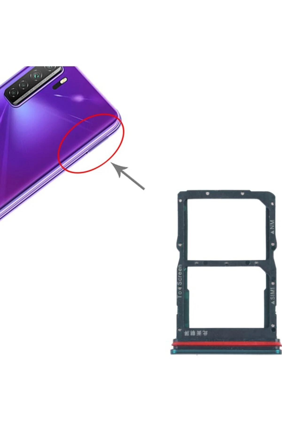 Huawei Nova 7 Se 5g Youth Için Tepsi + Nm Kart Tepsisi Siyah