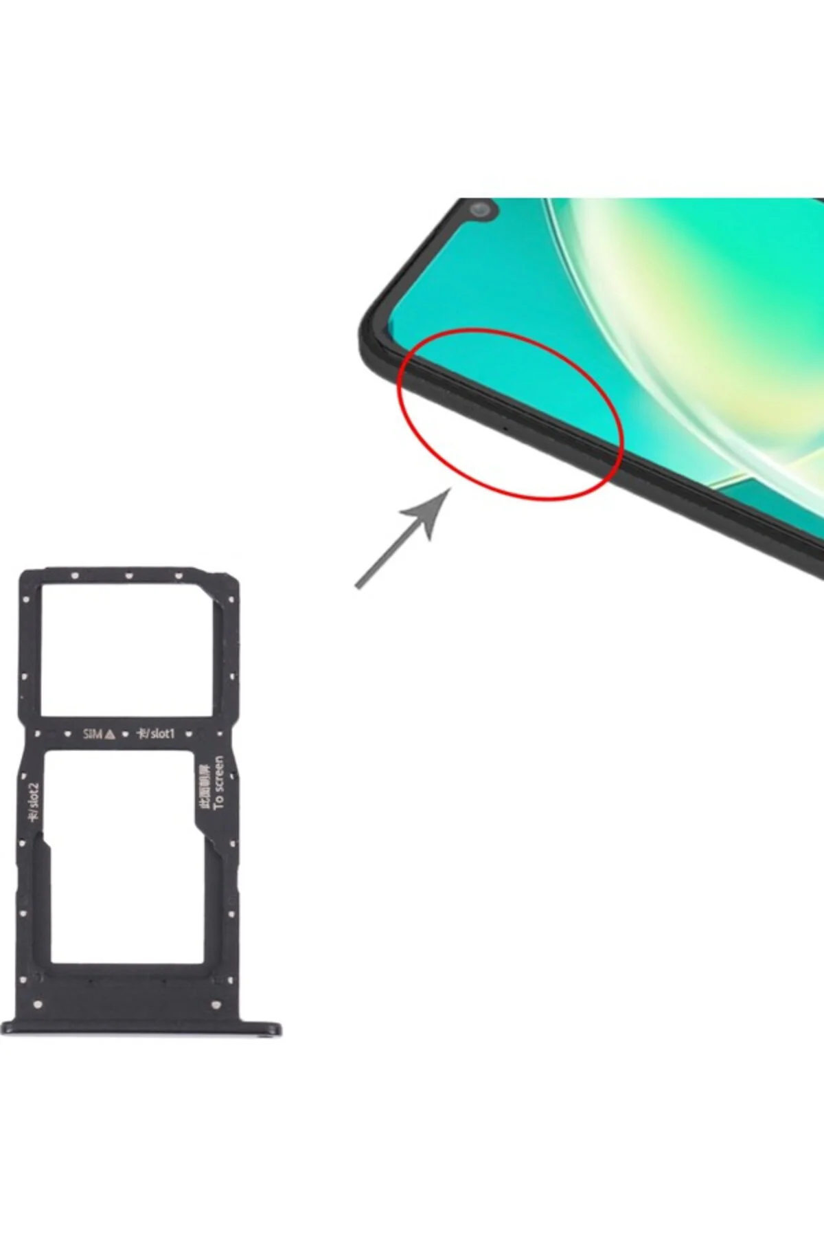Huawei Nova Y60 Için Sım + Mikro Sd Kart Tepsisi Siyah