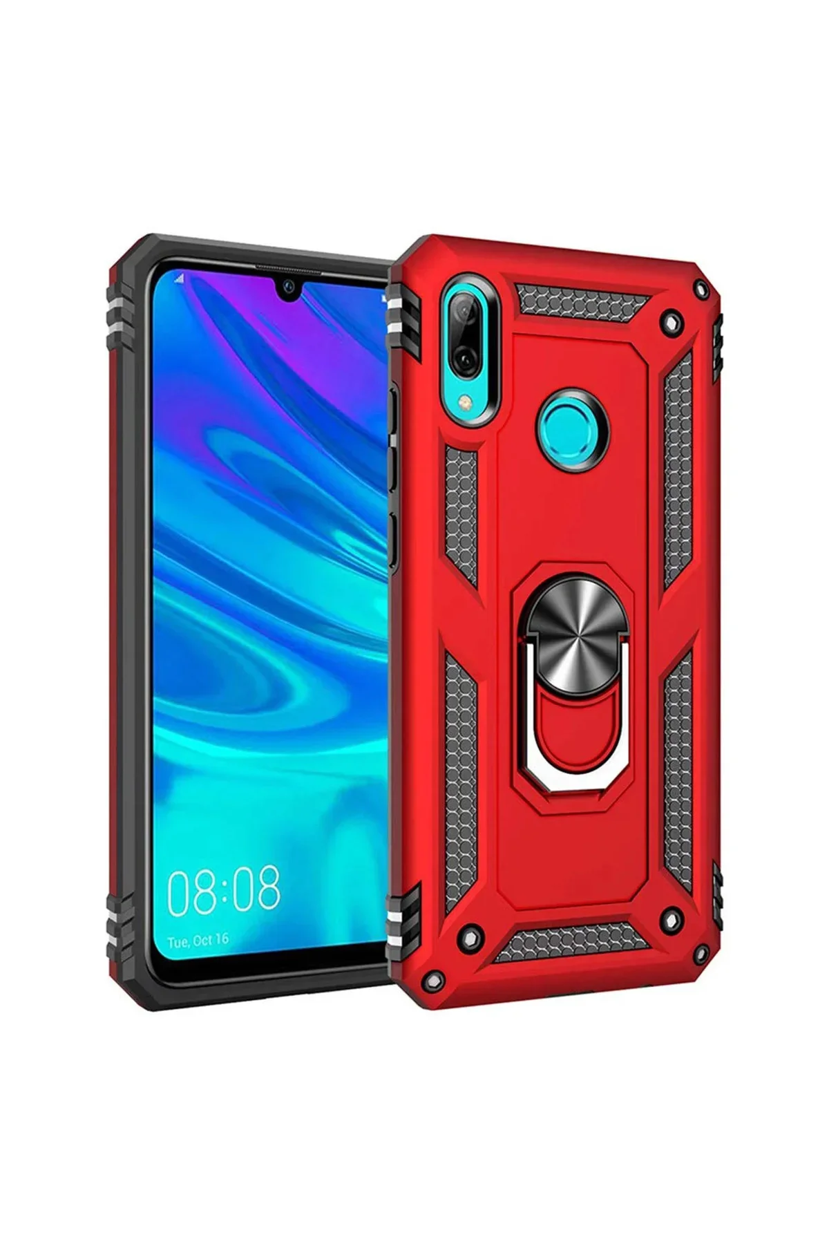 Huawei P Smart 2019 Yüzüklü Tank Kılıf Bordo Huawei P Smart 2019 Yüzüklü Tank Kılıf Bordo