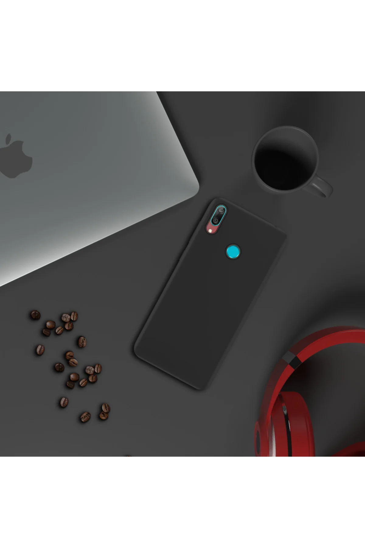 Huawei P Smart 2019 İnce Mat Silikon Kılıf Siyah