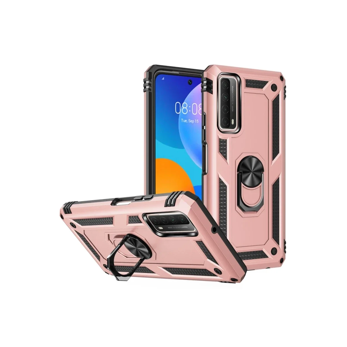 Huawei P Smart 2021 Kılıf Sofya Yüzüklü Silikon Kapak - Rose Huawei P Smart 2021 Kılıf Sofya Yüzüklü Silikon Kapak - Rose - Görsel 2