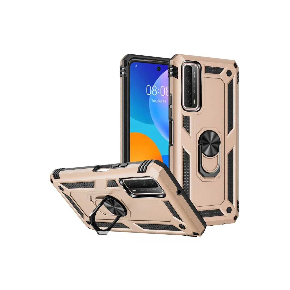 Huawei P Smart 2021 ile Uyumlu Sofya Yüzüklü Silikon Kılıf - Gold