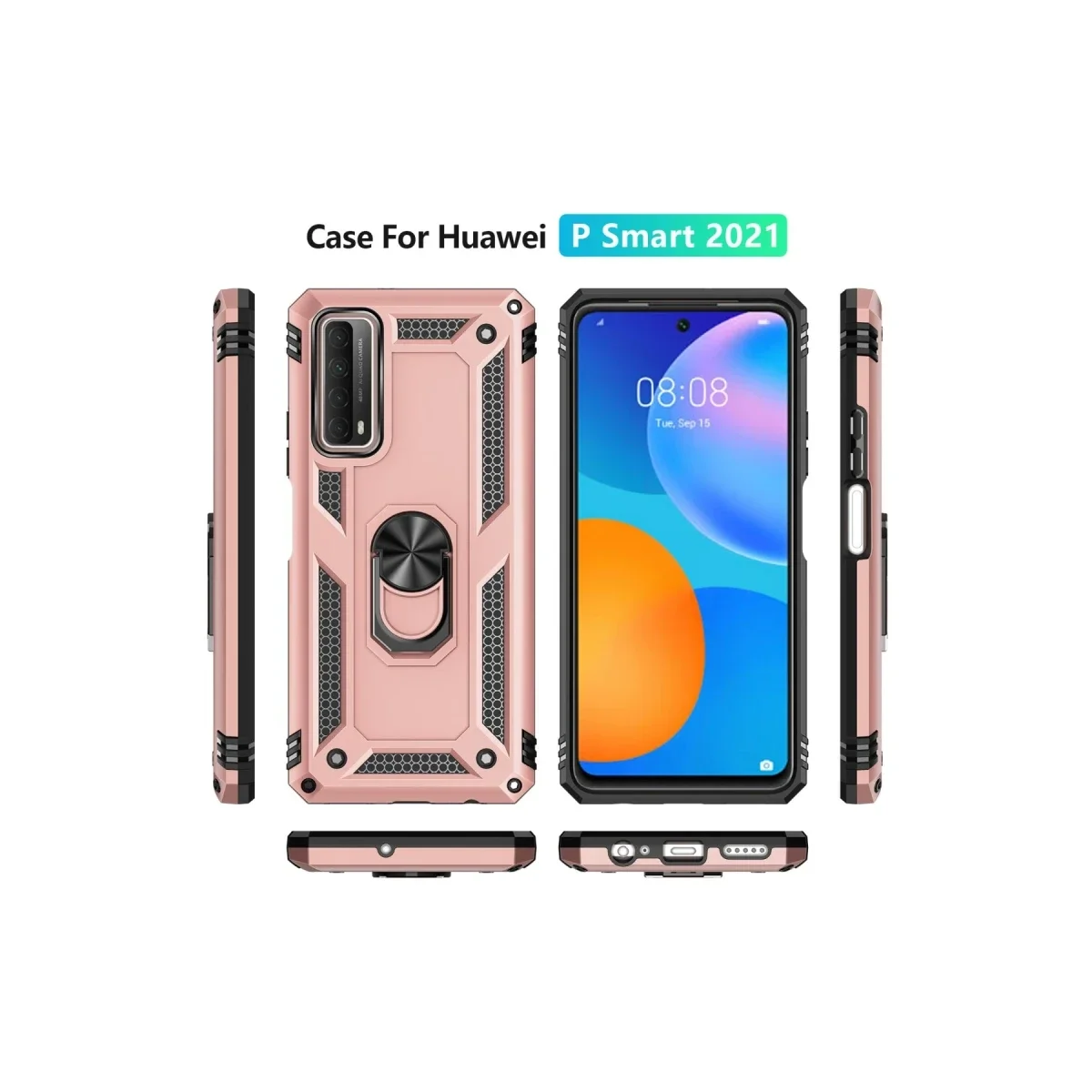 Huawei P Smart 2021 Kılıf Sofya Yüzüklü Silikon Kapak - Rose Huawei P Smart 2021 Kılıf Sofya Yüzüklü Silikon Kapak - Rose - Görsel 3