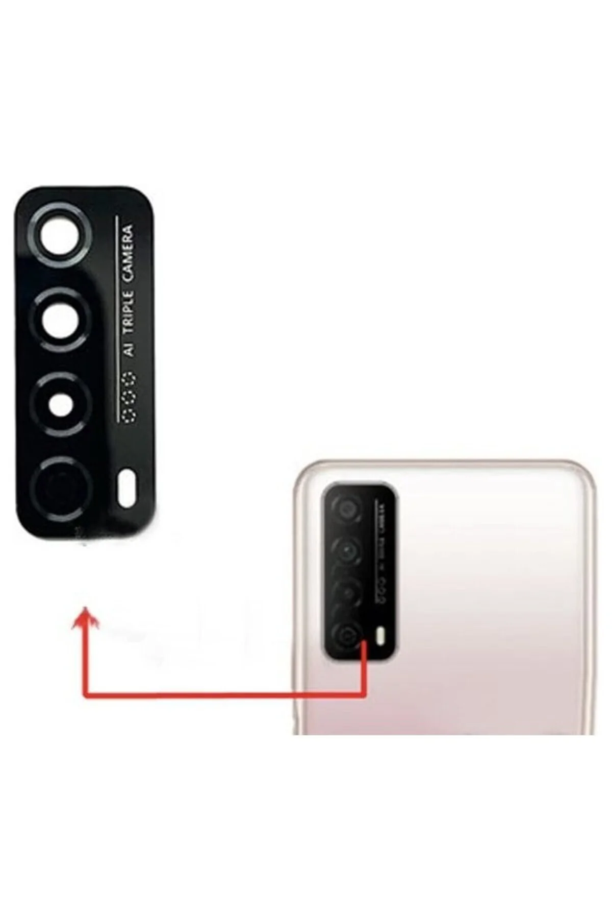 Huawei P Smart 2021 Arka Kamera Camı Lens Yapışkanlı