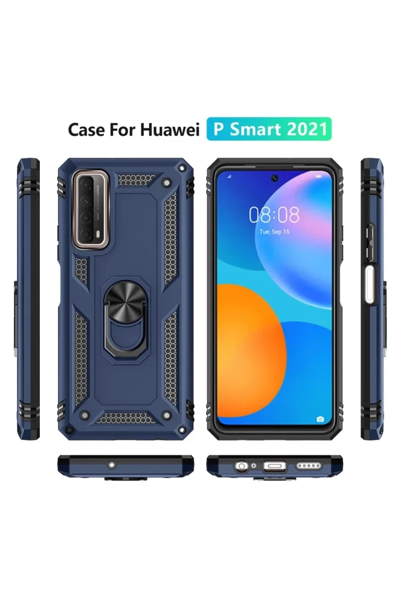 Huawei P Smart 2021 Kılıf Sofya Yüzüklü Silikon Kapak - Lacivert Fiyatı, Yorumları ve Özellikleri