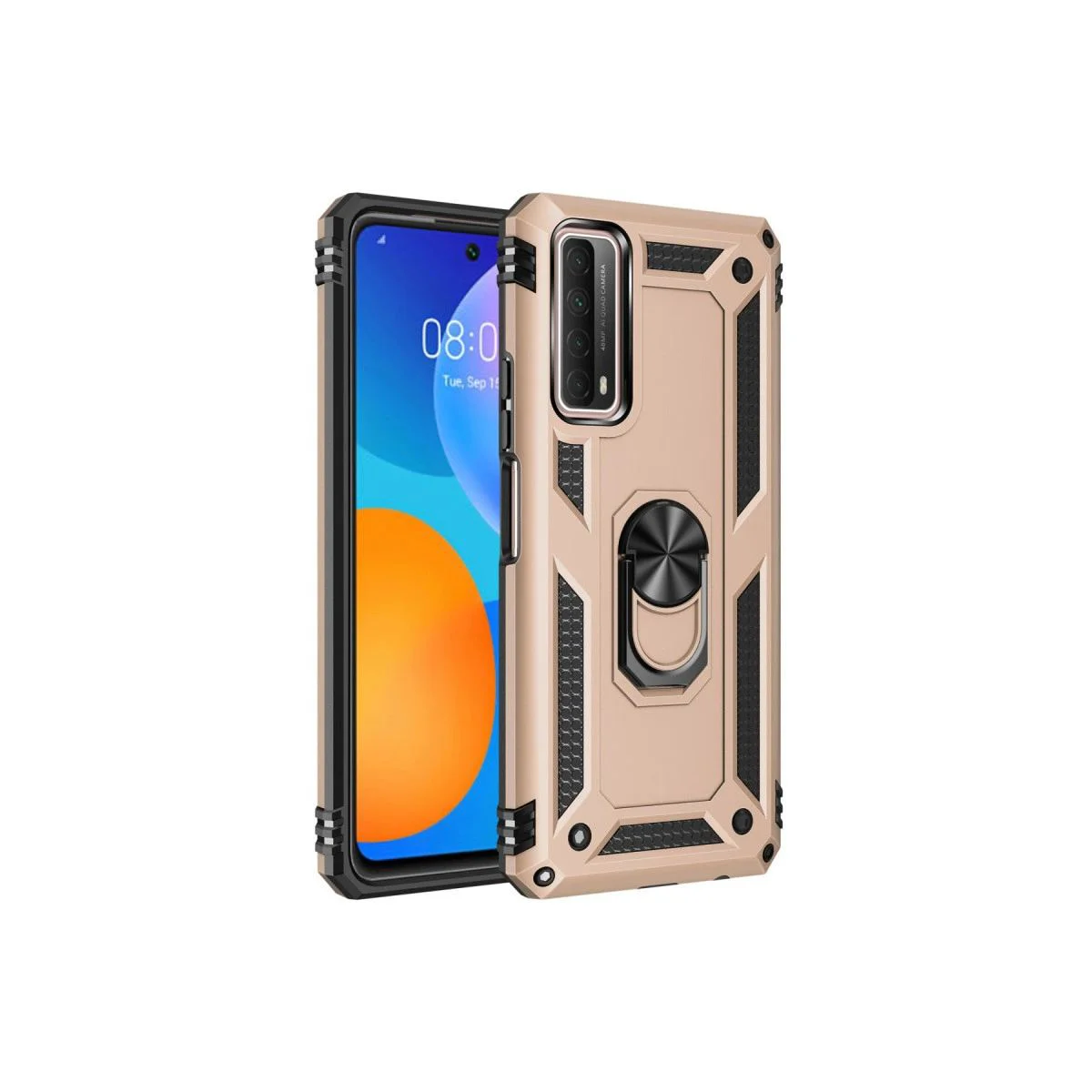 Huawei P Smart 2021 ile Uyumlu Sofya Yüzüklü Silikon Kılıf - Gold