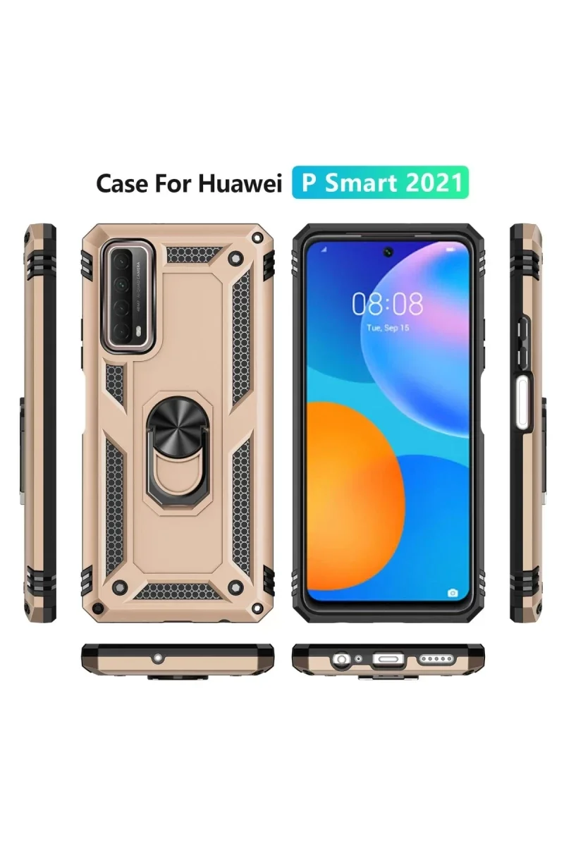 Huawei P Smart 2021 Kılıf Sofya Yüzüklü Silikon Kapak - Gold Fiyatı, Yorumları ve Özellikleri