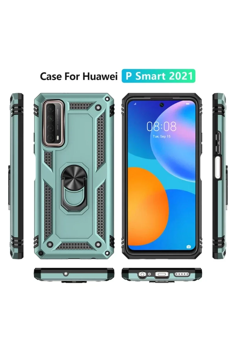 Huawei P Smart 2021 Kılıf Sofya Yüzüklü Silikon Kapak - Yeşil Fiyatı, Yorumları ve Özellikleri