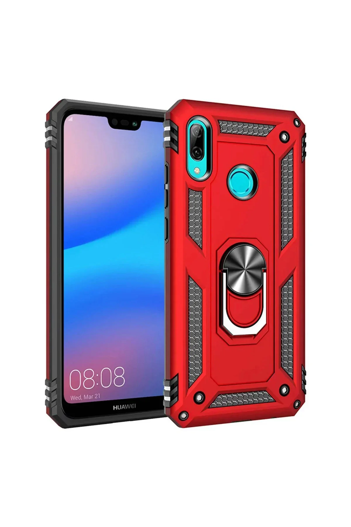 Huawei P20 Lite Yüzüklü Tank Kılıf Siyah Huawei P20 Lite Yüzüklü Tank Kılıf Siyah