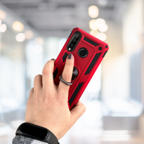 HUAWEİ P30 LİTE YÜZÜKLÜ STANDLI  TANK KILIF  (ARMOR MILITARY CASE