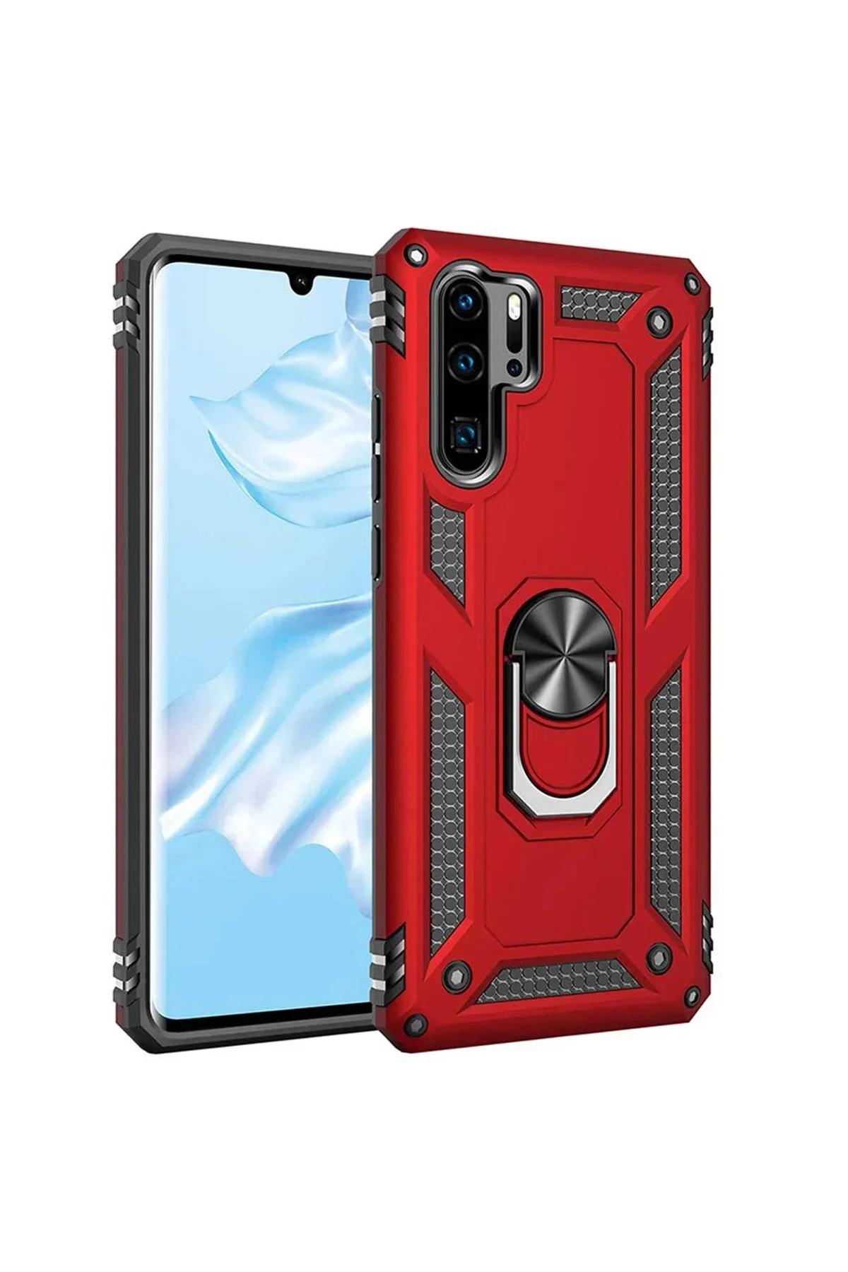 Huawei P30 Pro Yüzüklü Tank Kılıf Bordo