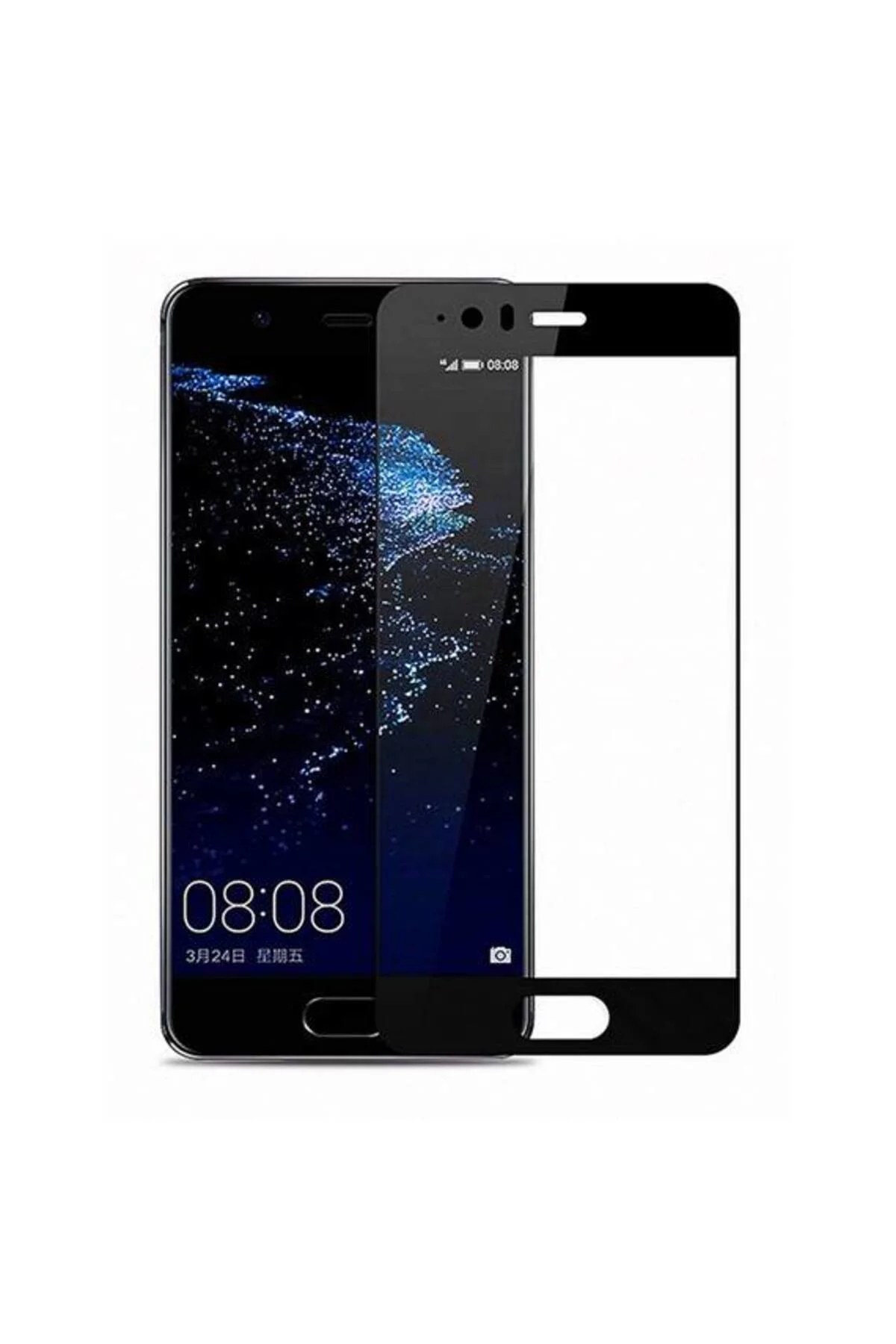 Huawei P40 6D Tam Kaplayan Full Cam Ekran Koruyucu Siyah