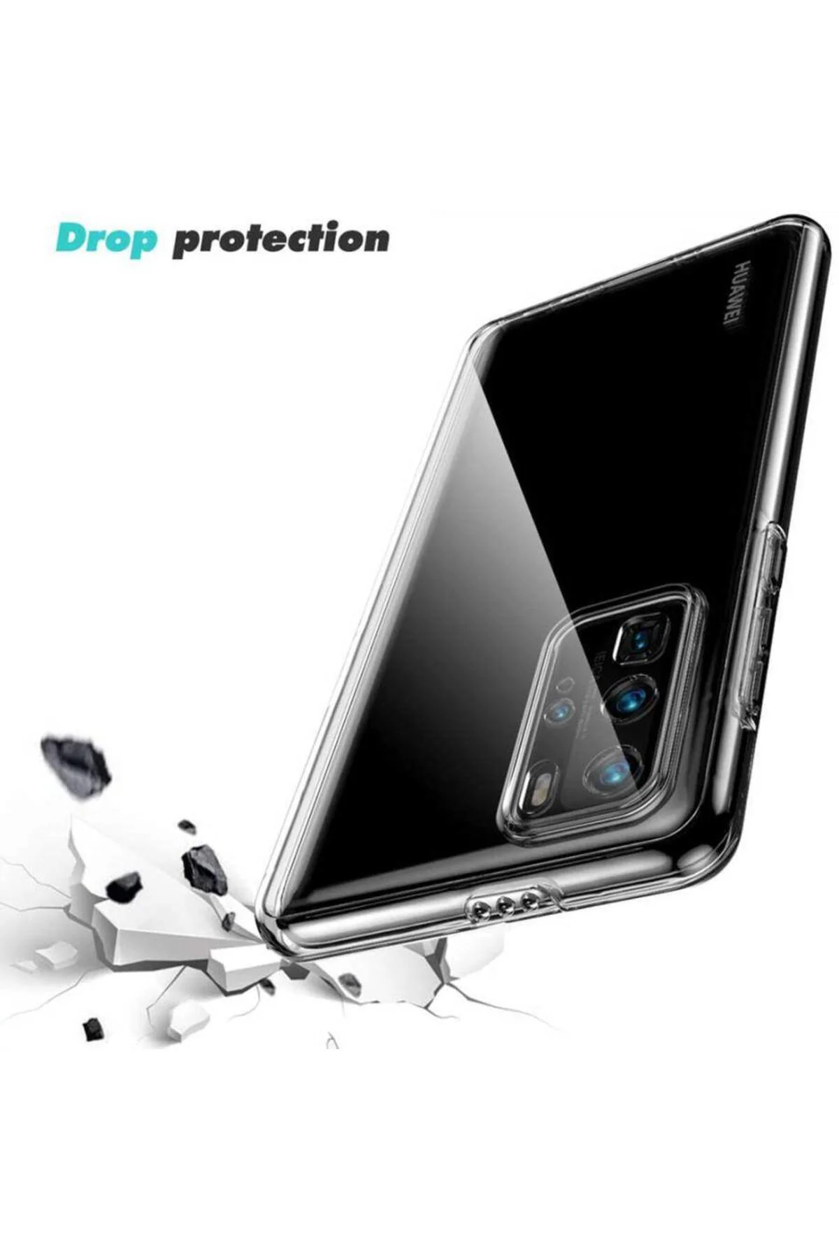 Huawei P40 Çift Taraflı Silikon Kılıf Şeffaf Huawei P40 Çift Taraflı Silikon Kılıf Şeffaf