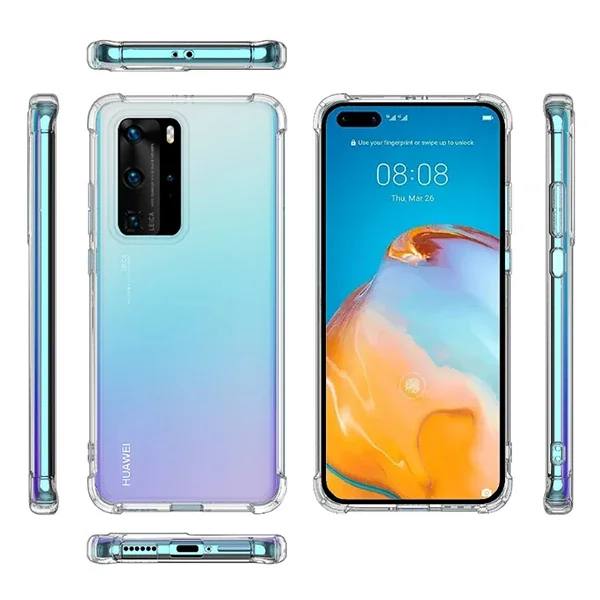 Huawei P40 Darbe Emici Silikon Kılıf - Anti Drop Koruma